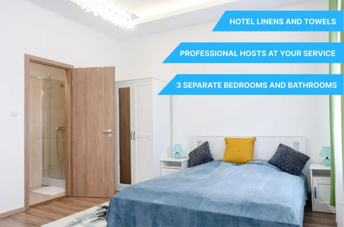 Image 5 of 3 En Suit bedroom flat in the main centre for 6ppl, 3BDR,3BTHR,AC