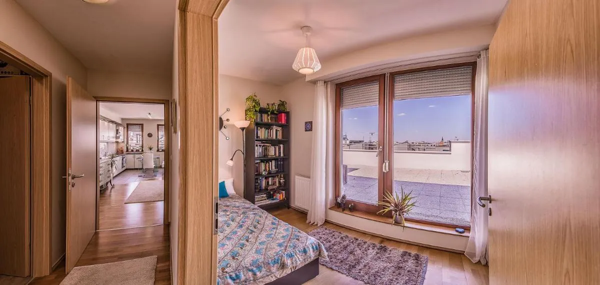 Image 1 of Budapest Top Apartment with Private 90 sqm Rooftop, Free Parking and Air Condition