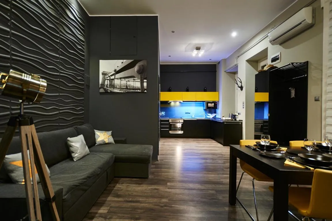 Image of Central Location Yellow-Black Apartment