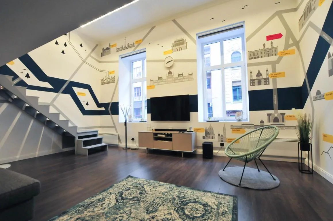 Image of City Center Apartment with Budapest Design